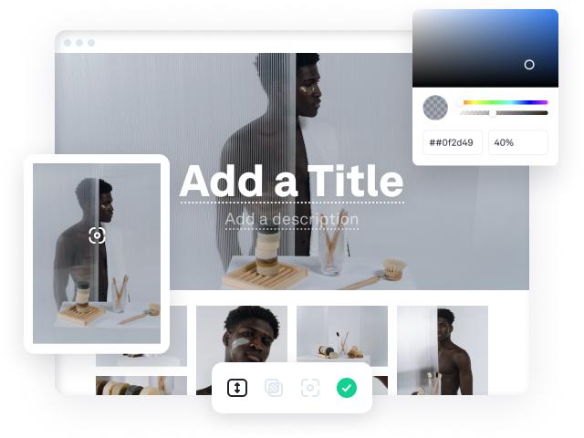 Gallery design with styling controls for the gallery cover