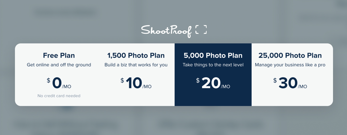 Pricing details and plans of ShootProof (shootproof.com)