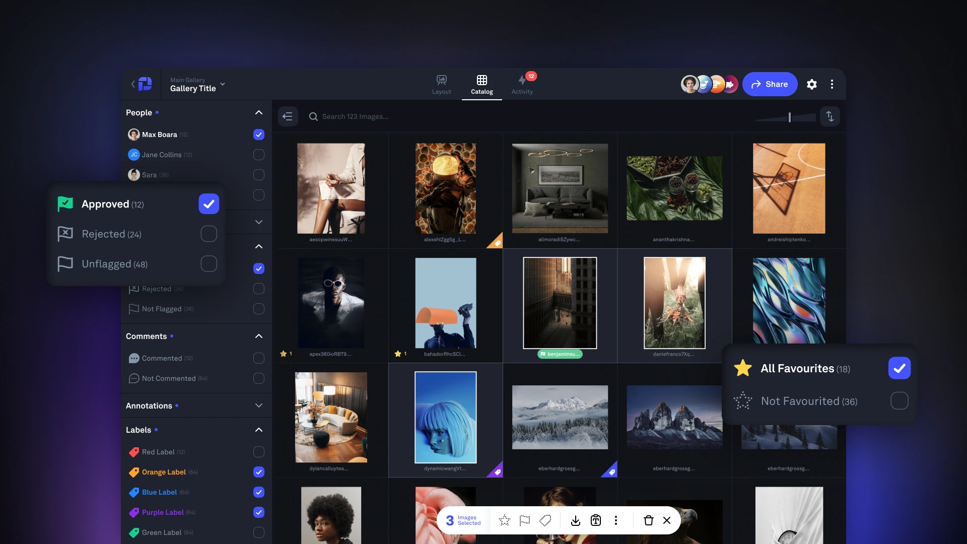 Workflow Catalog with Image Metadata, EXIF, and Feedback Filters